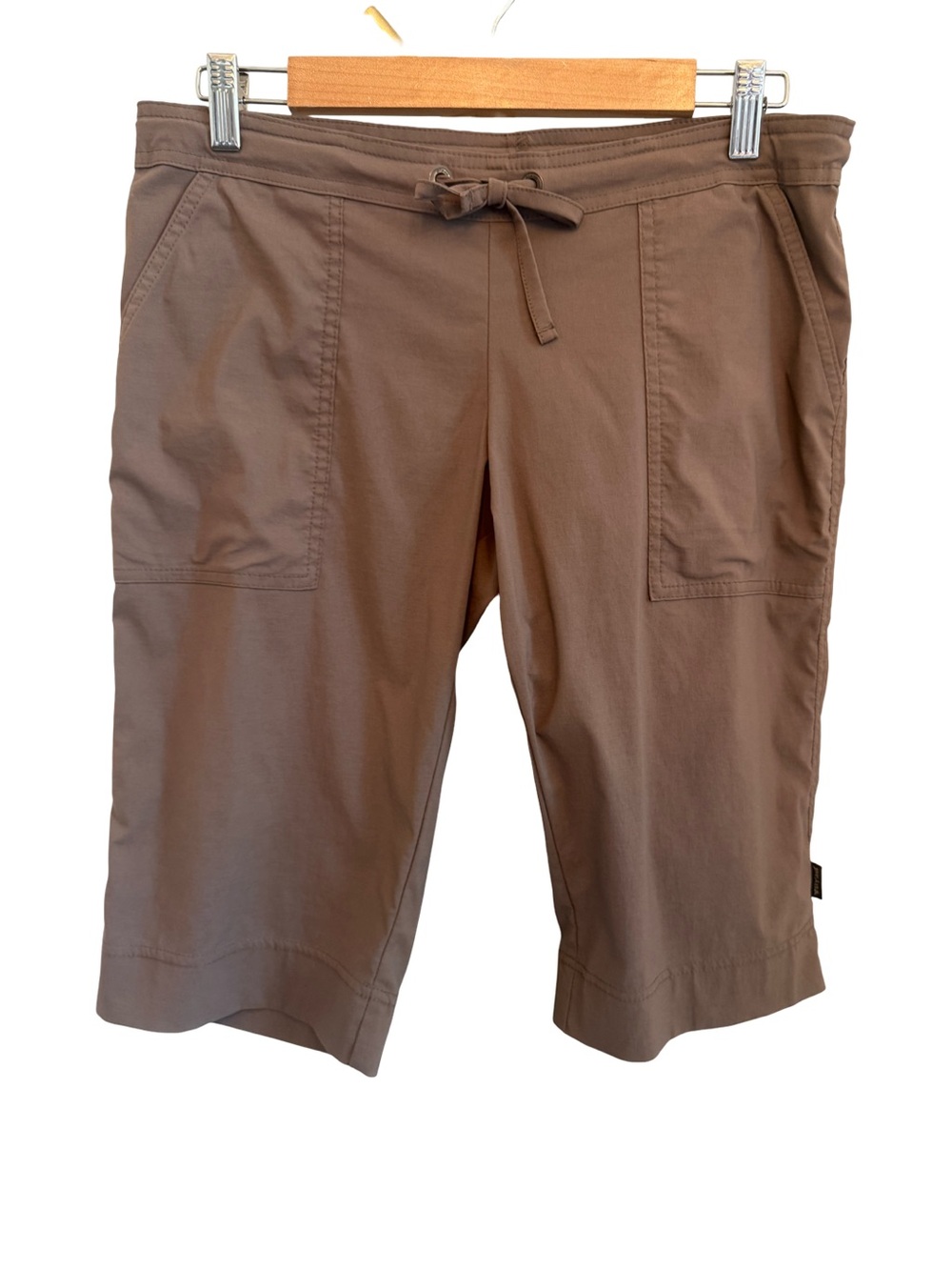 Prana Women’s Small Hiking Shorts Brown Stretch Drawstring Outdoor Yoga